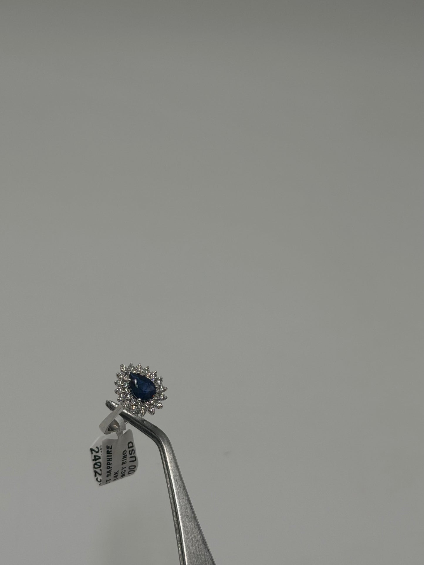 Anillo Zafiro con Diamante 14k