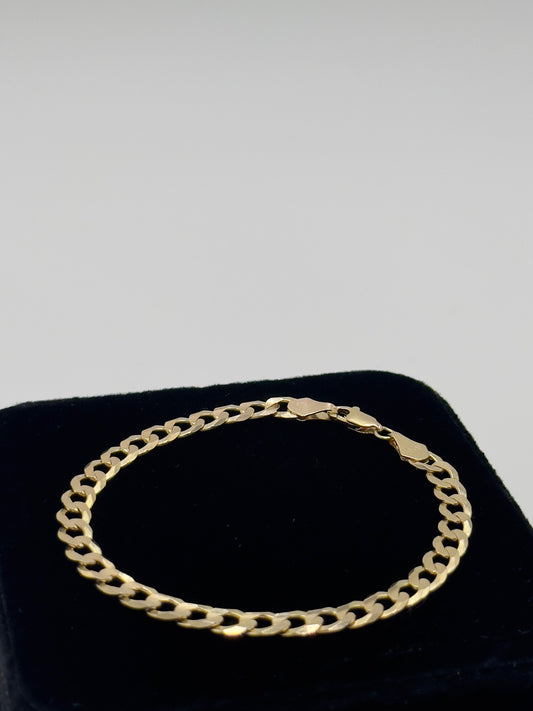 Pulso de oro 10k tejido cubano planchado