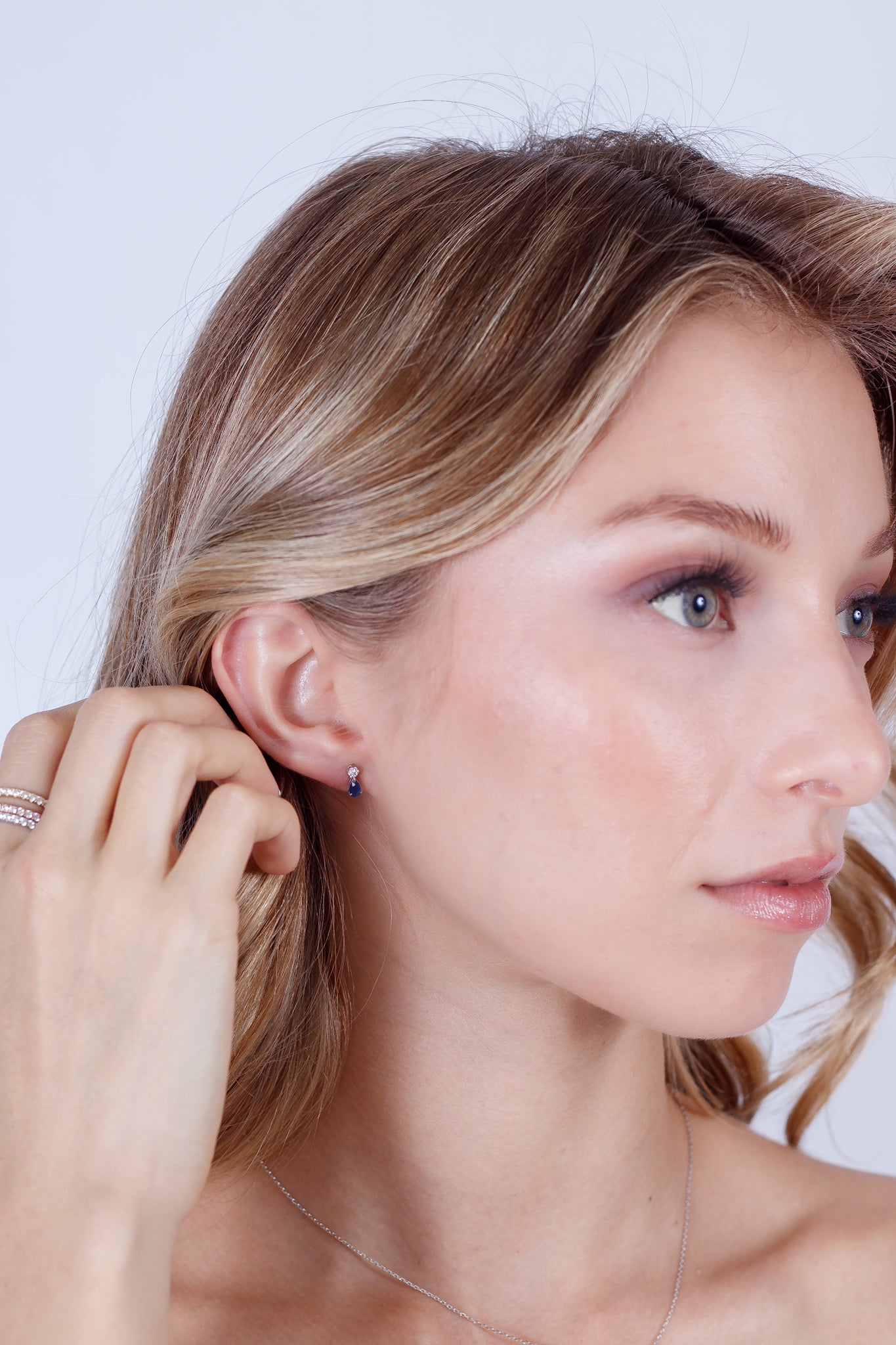 Pendientes Diamante y Zafiro natural