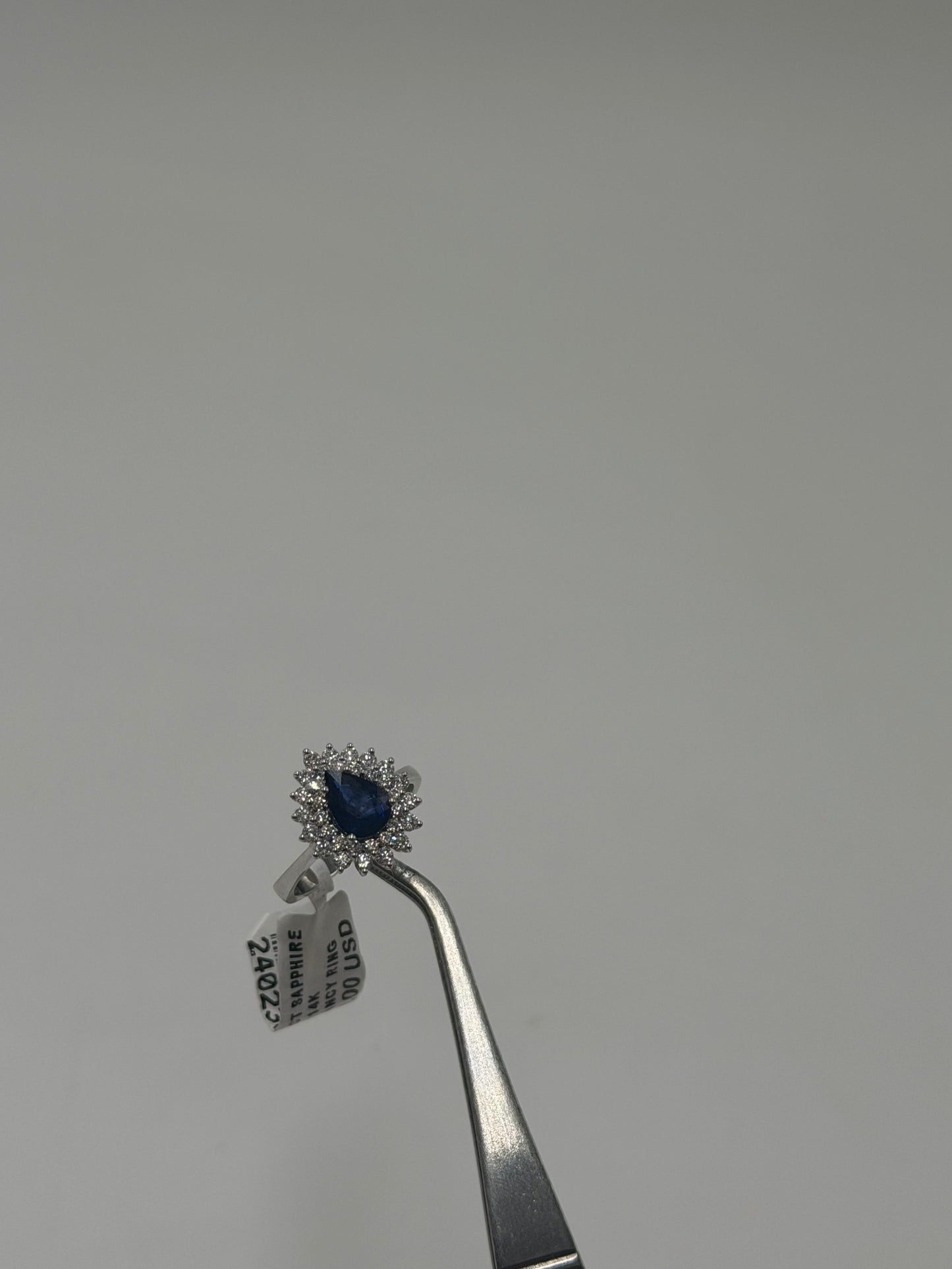 Anillo Zafiro con Diamante 14k