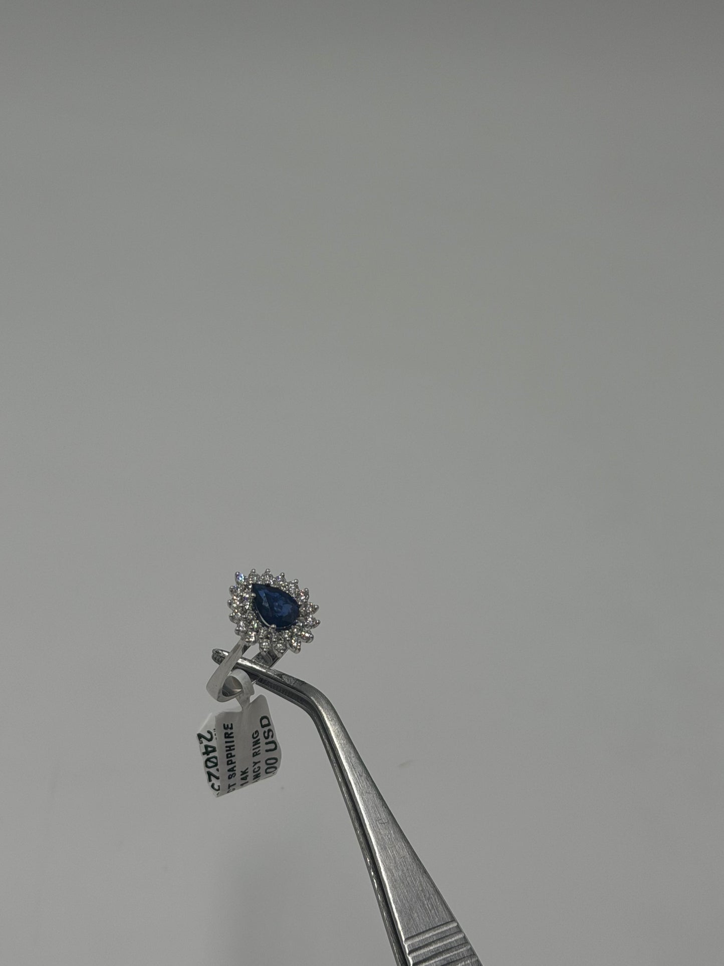 Anillo Zafiro con Diamante 14k