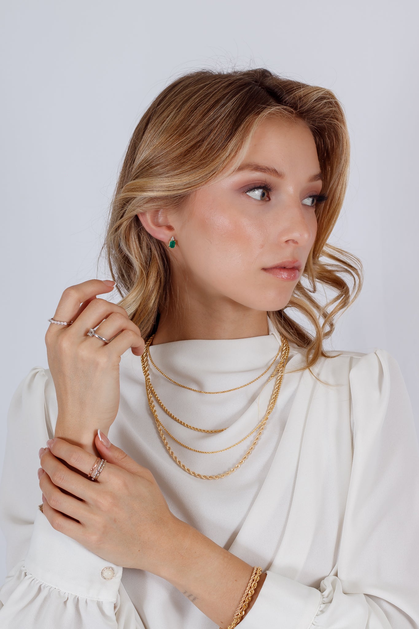 Pendientes Diamante y esmeralda natural