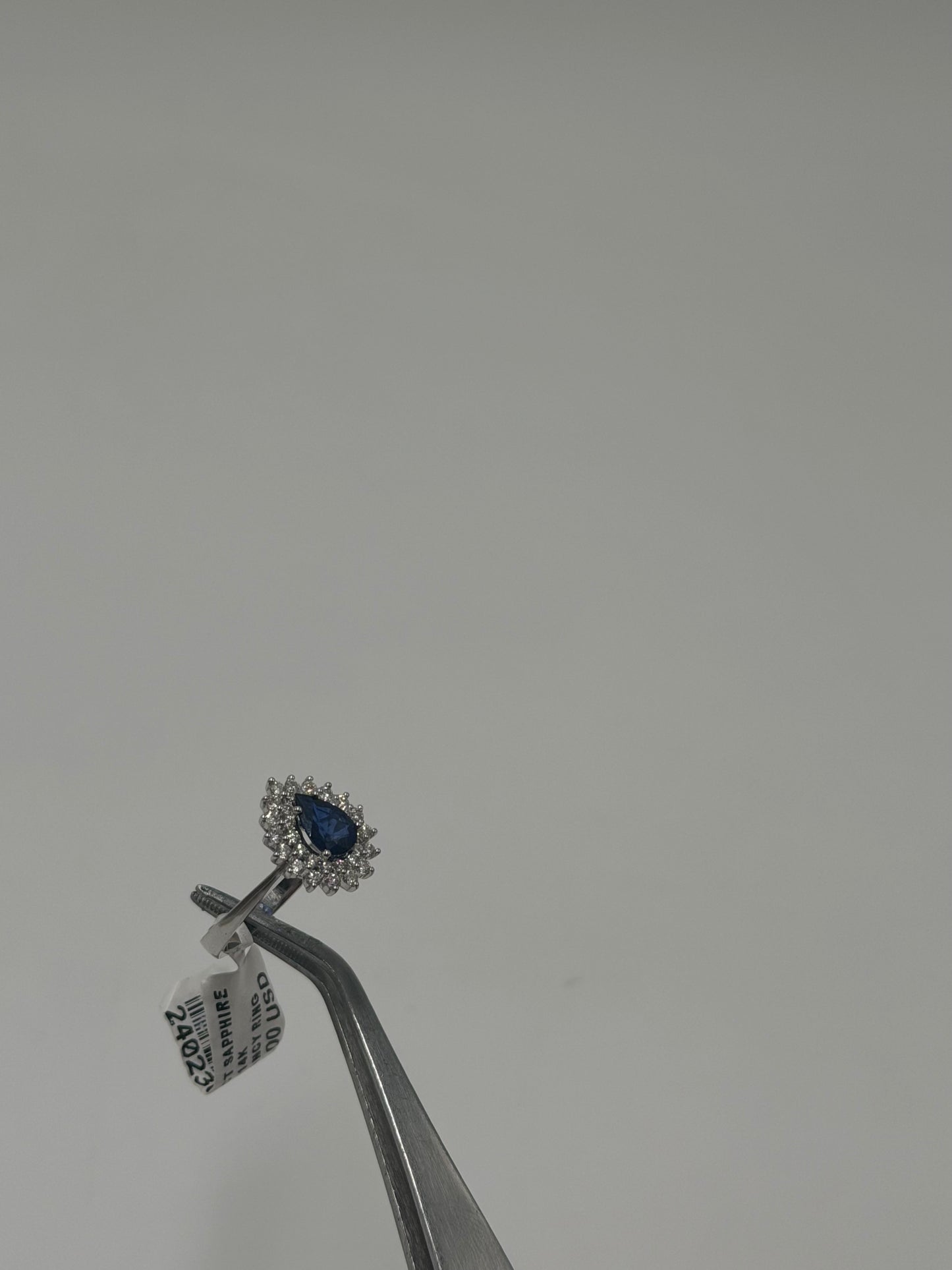 Anillo Zafiro con Diamante 14k