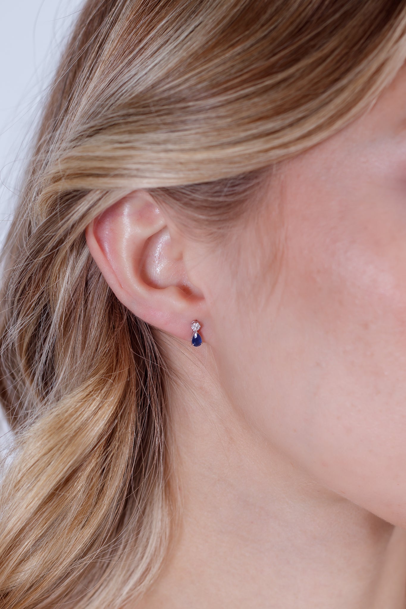 Pendientes Diamante y Zafiro natural