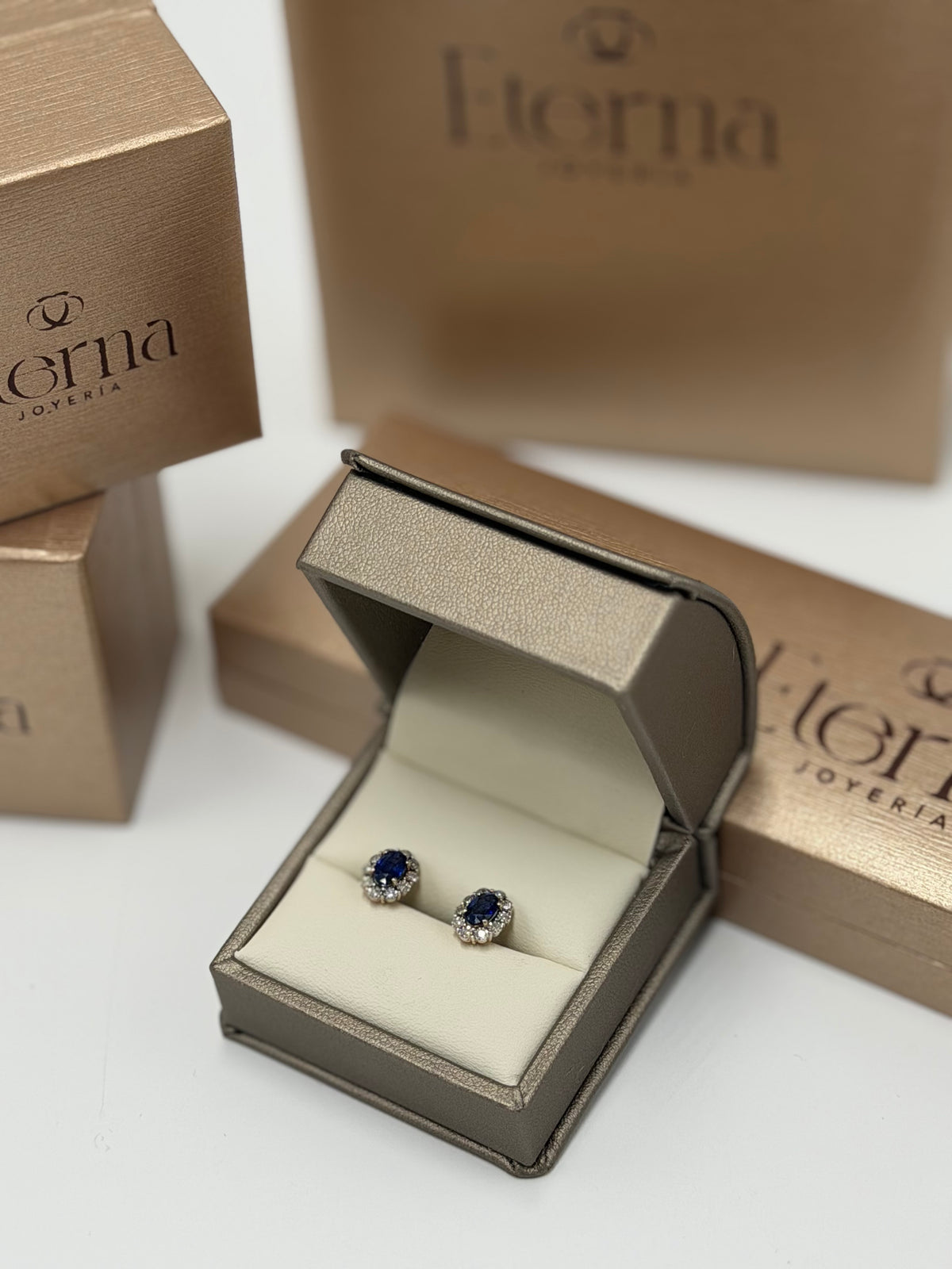 Pendientes Zafiro 14K