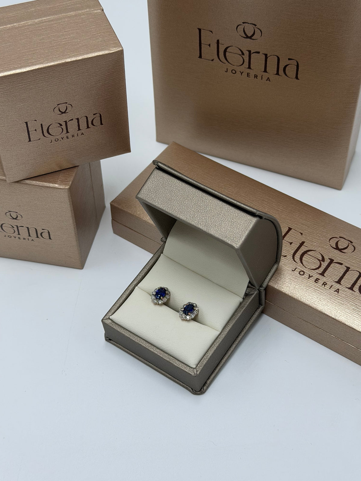 Pendientes Zafiro 14K