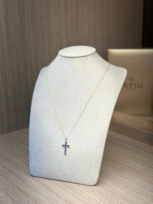 Collar Diamante con Zafiro