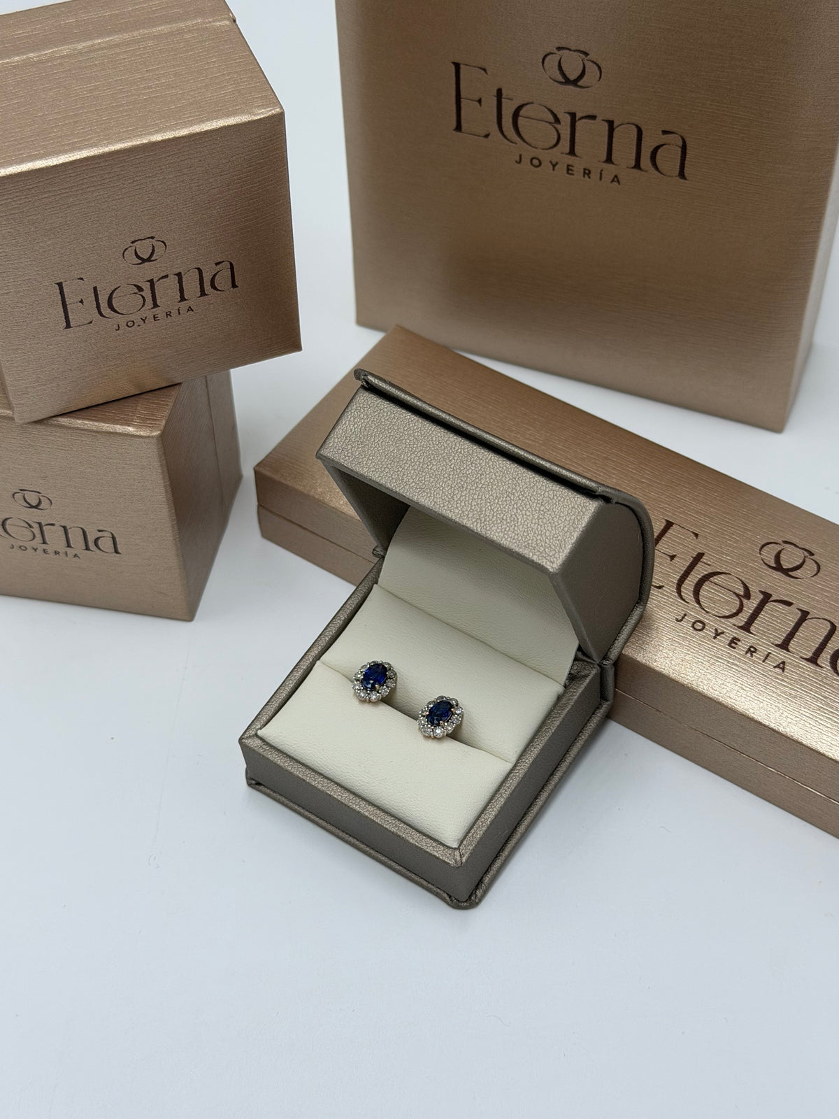 Pendientes Zafiro 14K