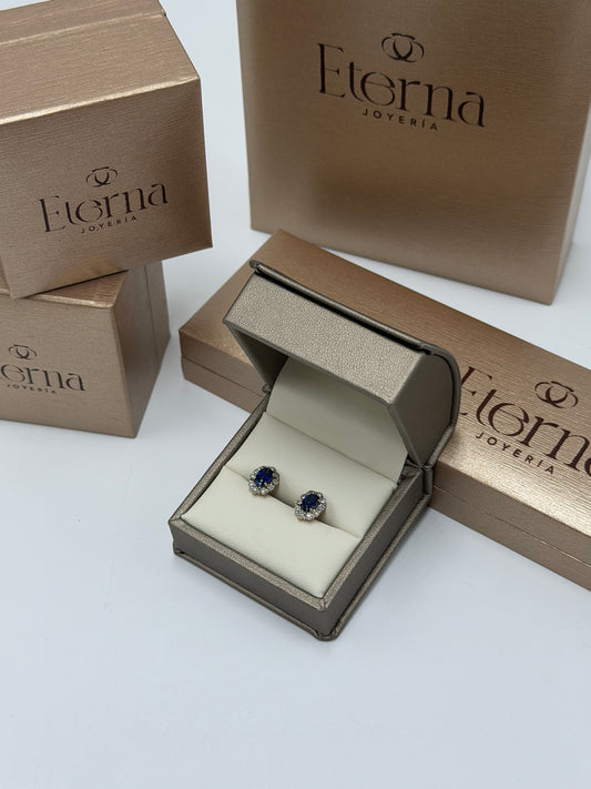 Pendientes Zafiro 14K