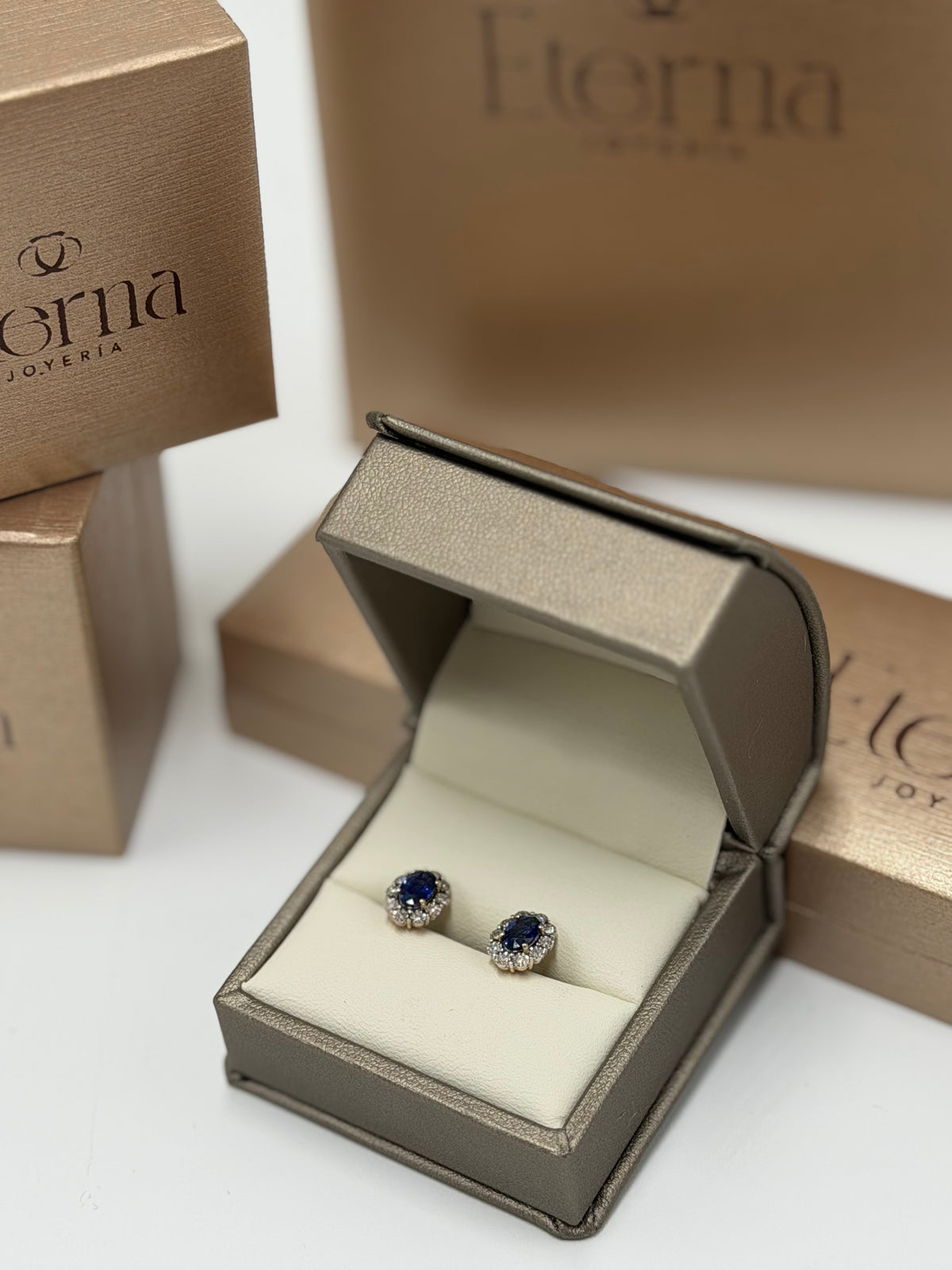 Pendientes Zafiro 14K