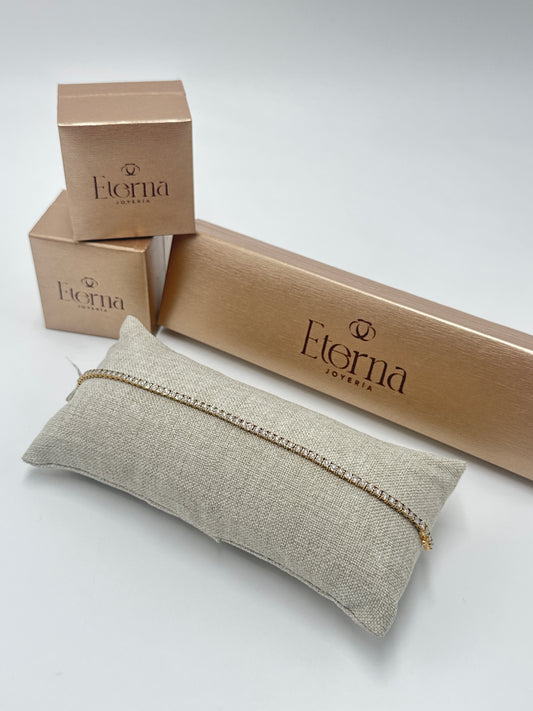 Pulsera Tenis diamante natural Oro 14 K