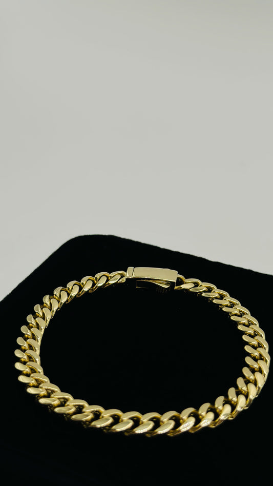 Pulso oro 10k tejido Cubano