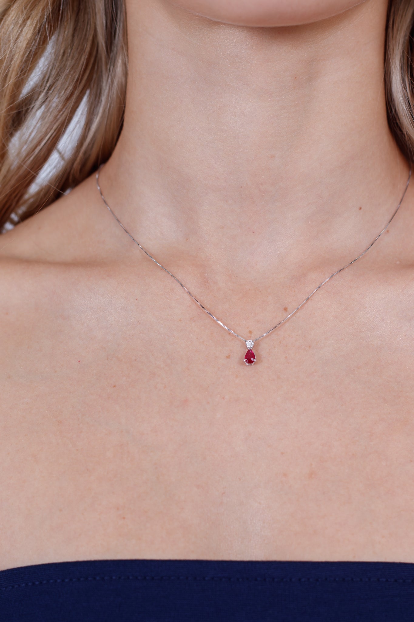 Collar Diamante y Rubí natural