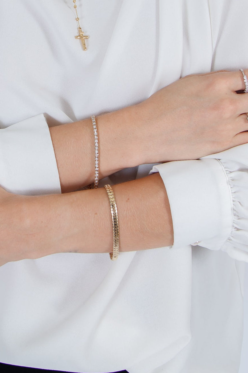 Pulso de oro 10k tejido serpiente