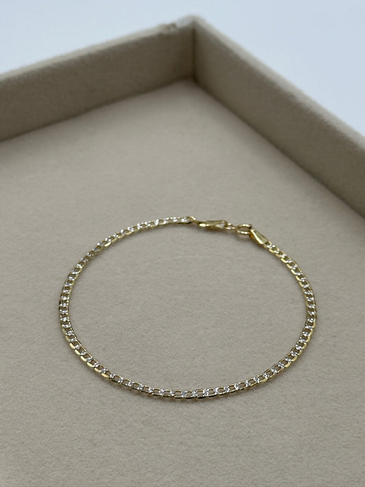 Pulso Oro 10 K Tejido Cubano Planchado